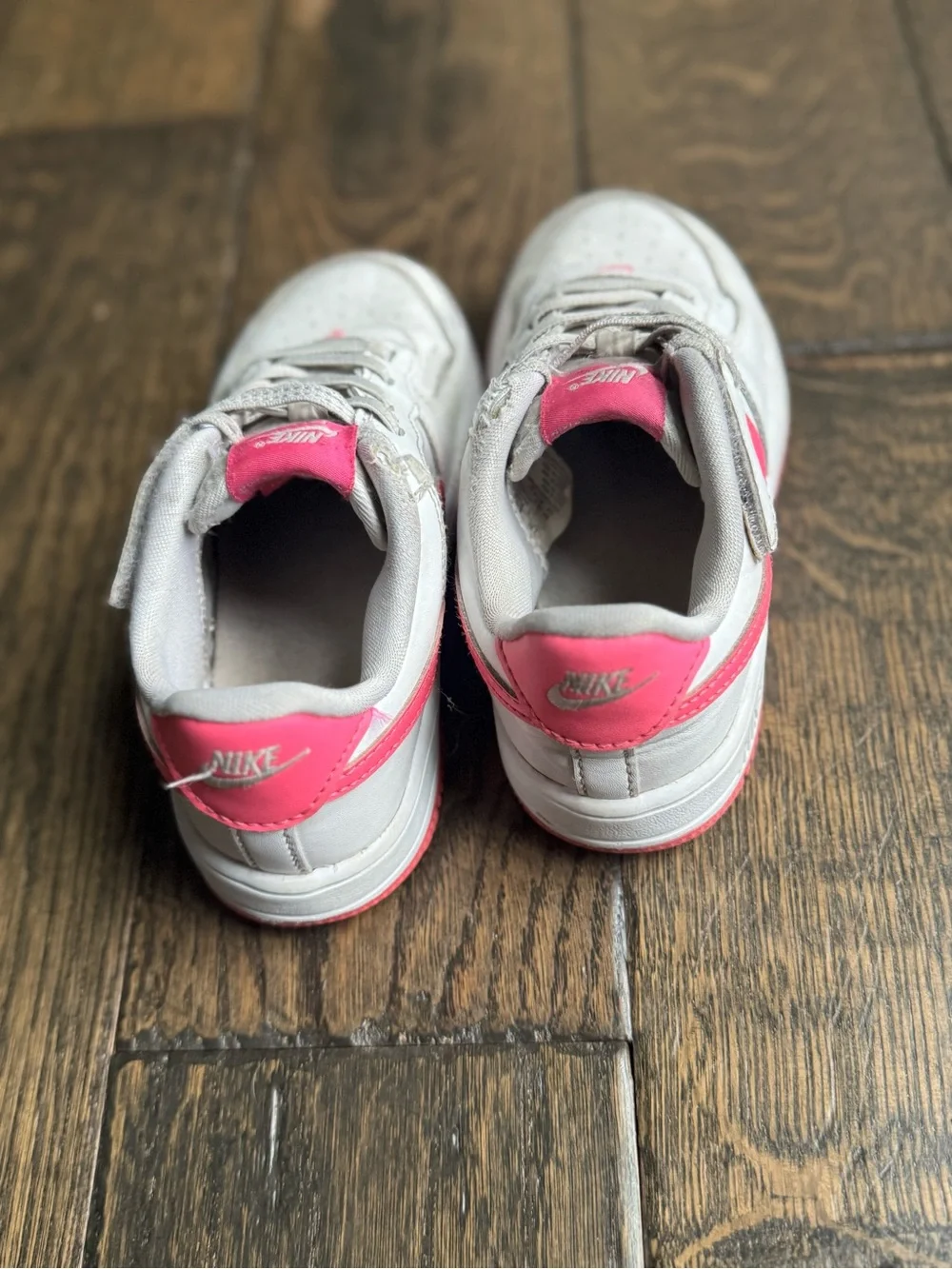 Nike Kids White and Pink Sneakers